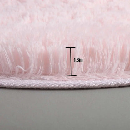 Tapis rond en peluche Super doux, blanc moelleux, pour Salon, décoration de maison,