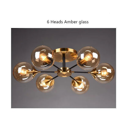 Boule de verre moderne pendentif LED |