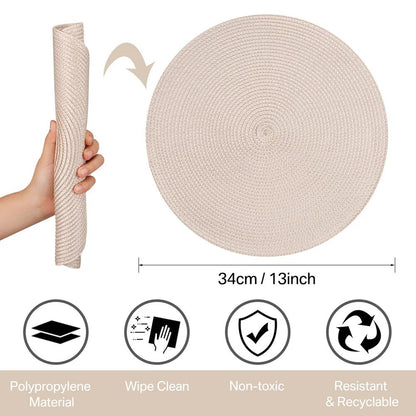 Ensemble de 6 sets de table ronds tressés