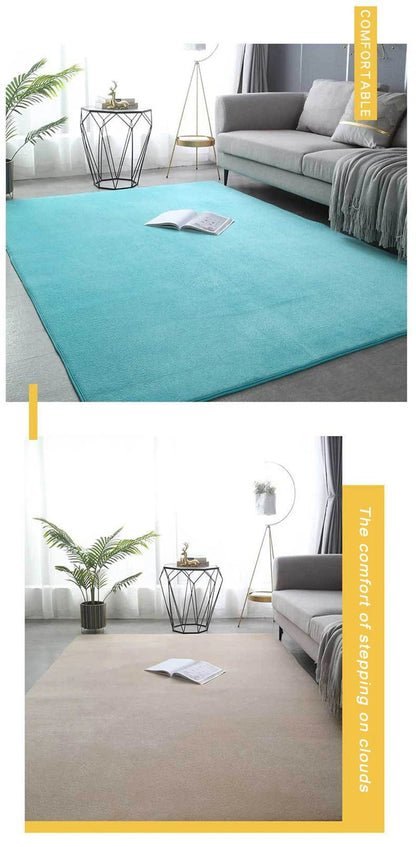 tapis en velours de corail de couleur unie, confortable et doux, pour salon, chambre à coucher,
