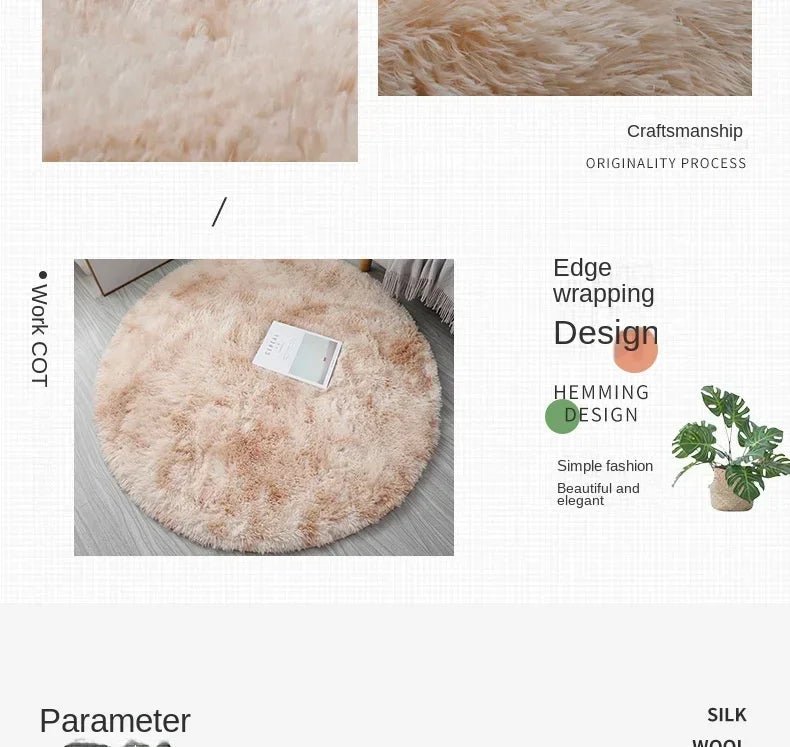Tapis rond en peluche Super doux, blanc moelleux, pour Salon, décoration de maison,