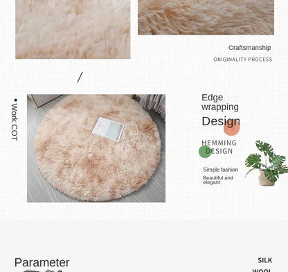 Tapis rond en peluche Super doux, blanc moelleux, pour Salon, décoration de maison,