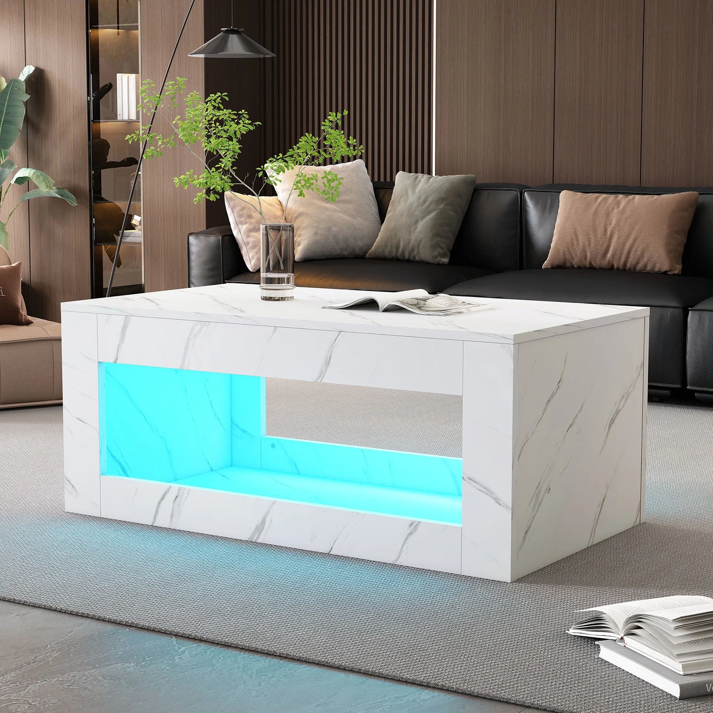 Table basse LED moderne, table basse pour salon,