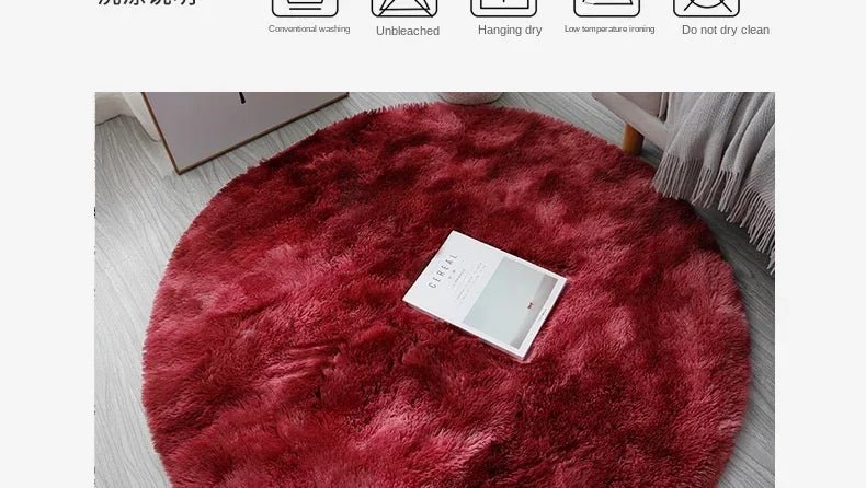 Tapis rond en peluche Super doux, blanc moelleux, pour Salon, décoration de maison,