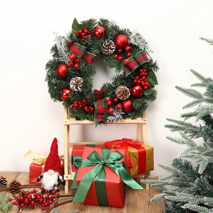 Couronne de Noël de 45 cm avec 15 lumières LED Guirlande