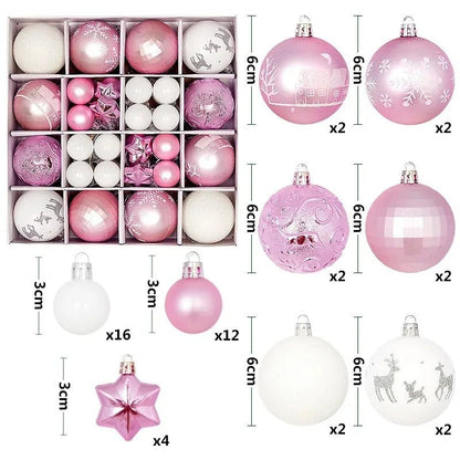 Boule de noël 3/6CM, 44 pièces, ornements de décoration d'arbre de noël
