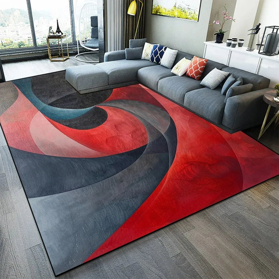 Tapis de salon géométrique de luxe