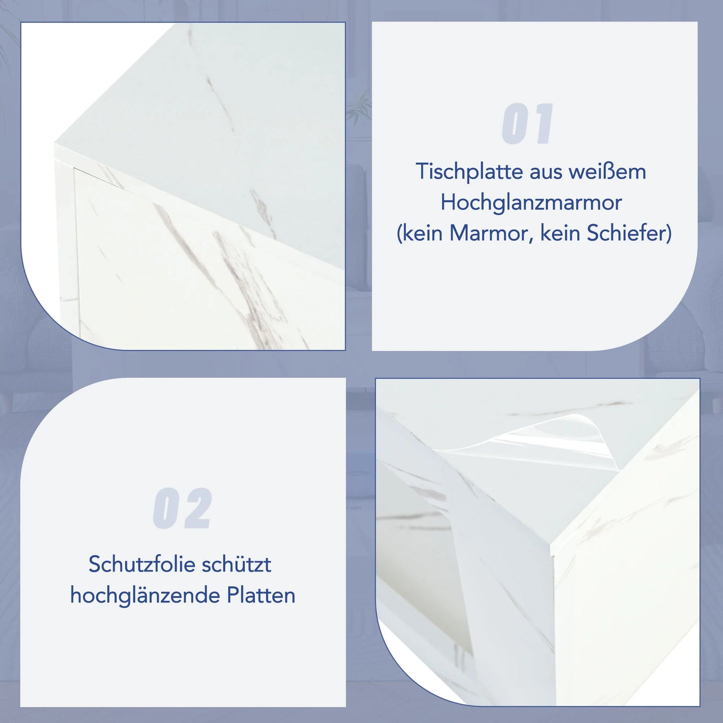 Table basse LED moderne, table basse pour salon,