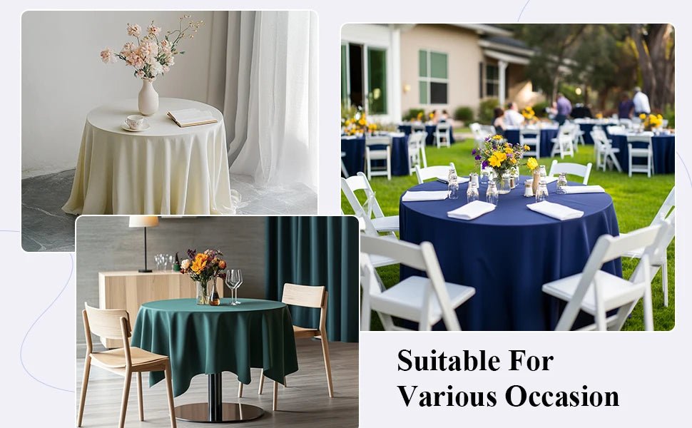 Nappe ronde de couleur Pure | Élégance Anti-taches