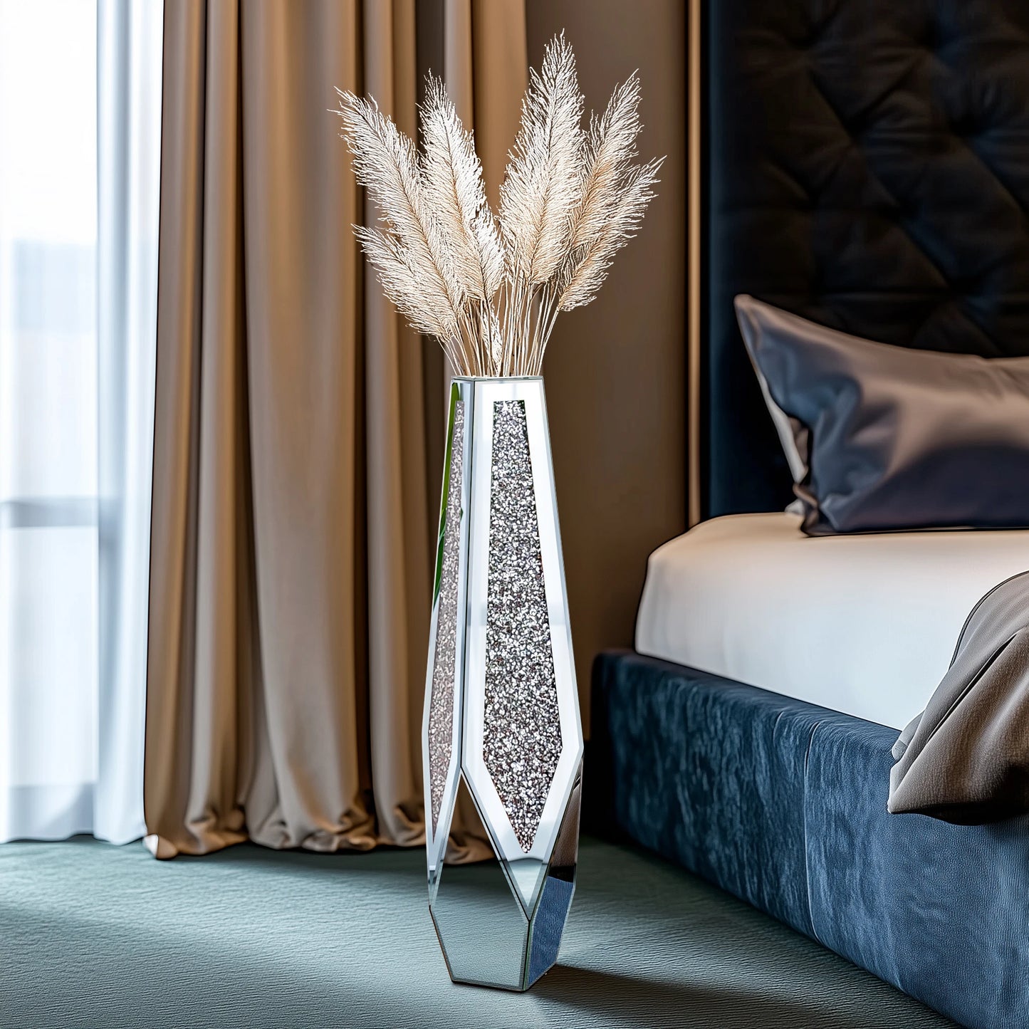 Grand Vase à miroir au sol