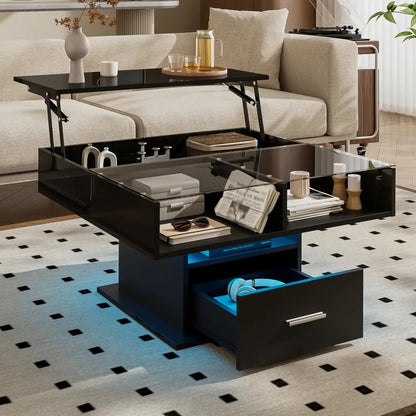 Table basse multifonctionnelle avec éclairage LED
