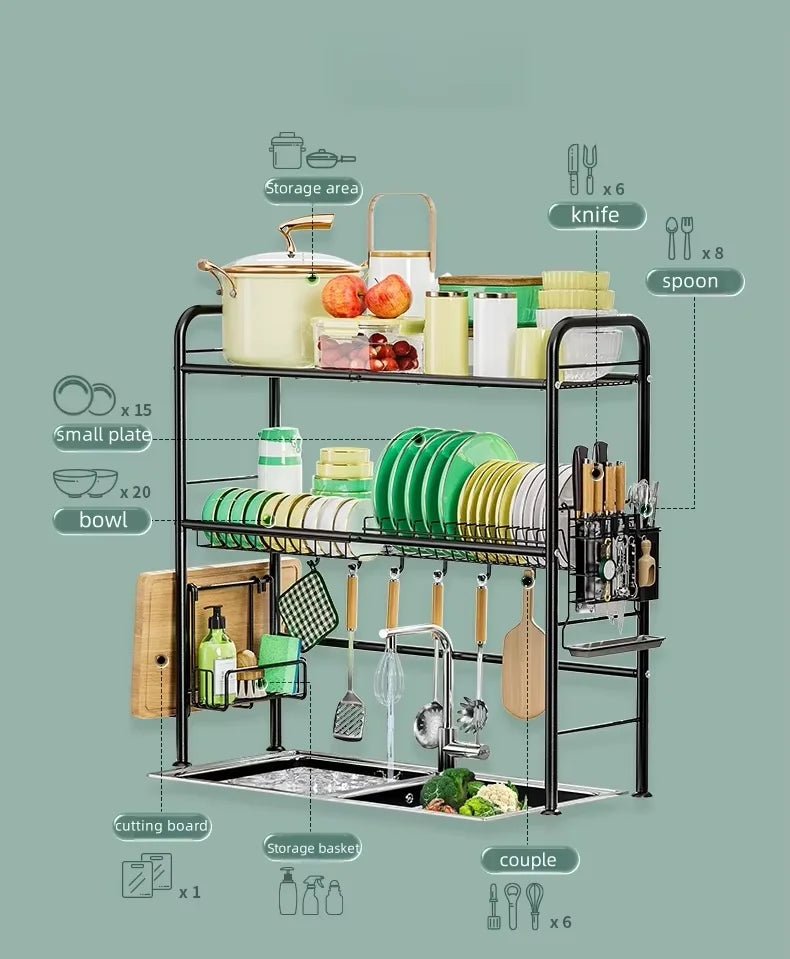 Égouttoir à vaisselle sur l'évier,