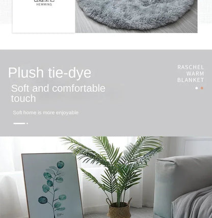 Tapis rond en peluche Super doux, blanc moelleux, pour Salon, décoration de maison,