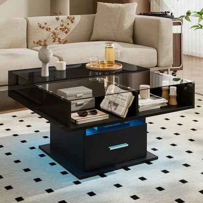 Table basse multifonctionnelle avec éclairage LED