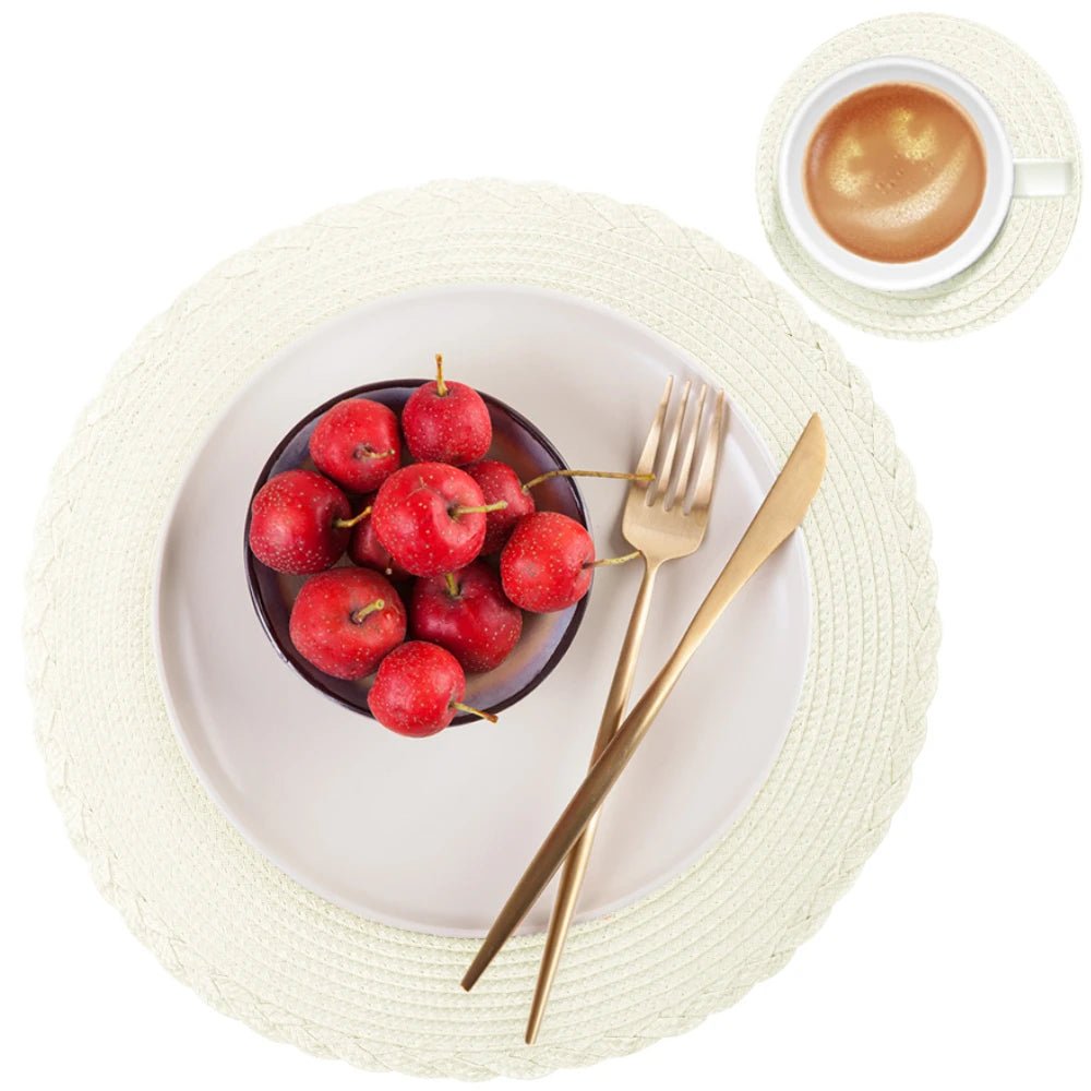 Ensemble de 6 sets de table ronds tressés