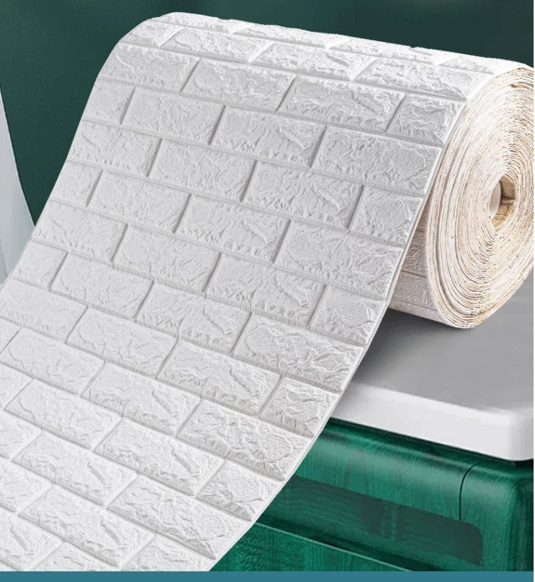 Papier Peint Autocollant 3D en Brique Souple 70cm x 2m, Rouleau Adhésif décoration Maison