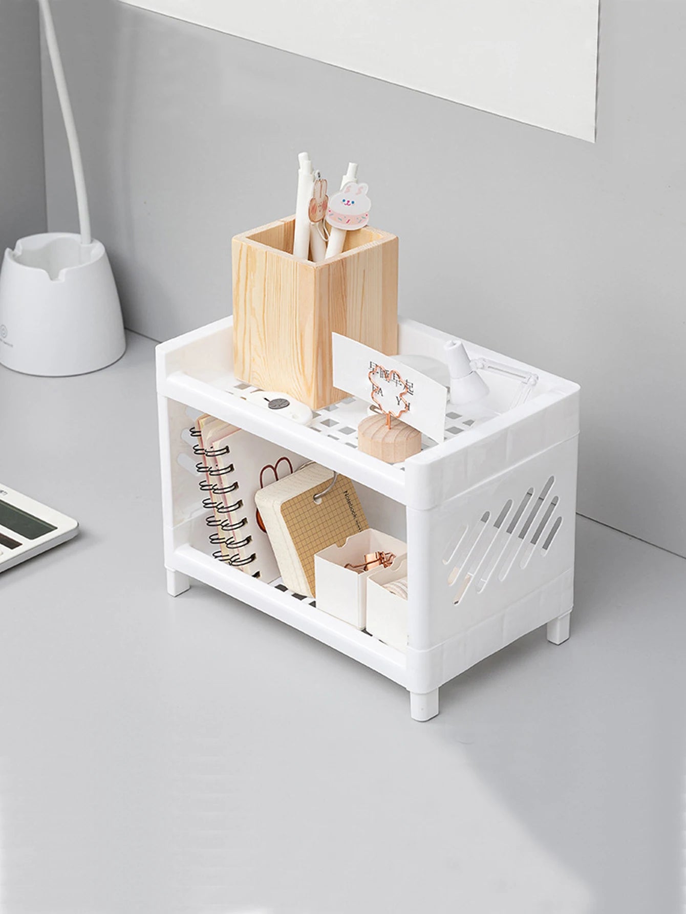 Support de rangement de bureau Double | OrganizeMax