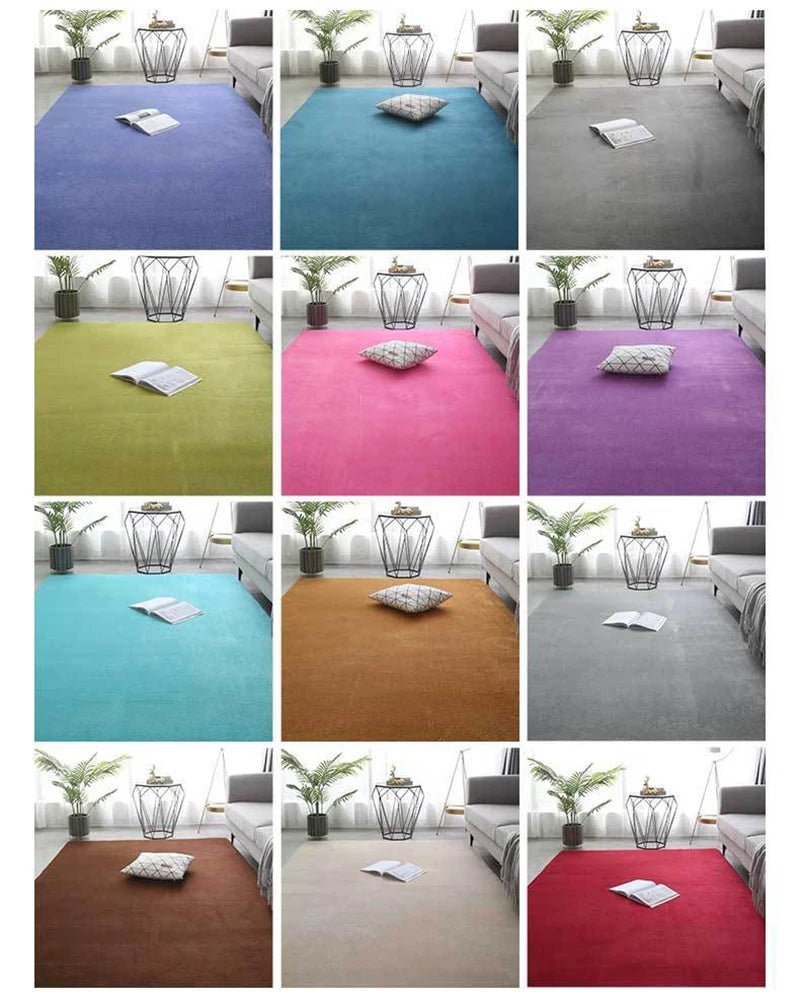 tapis en velours de corail de couleur unie, confortable et doux, pour salon, chambre à coucher,