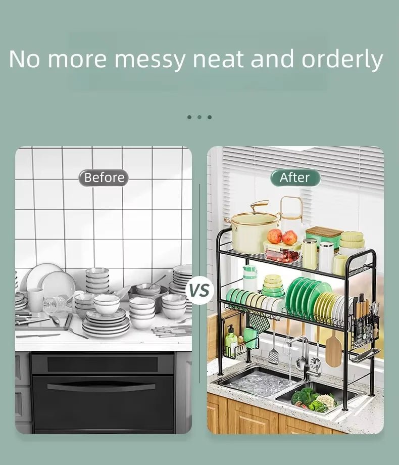 Égouttoir à vaisselle sur l'évier,