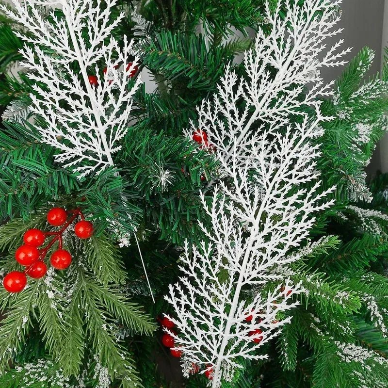 Aiguilles de Pin Blanches Artificielles pour Décoration Noël