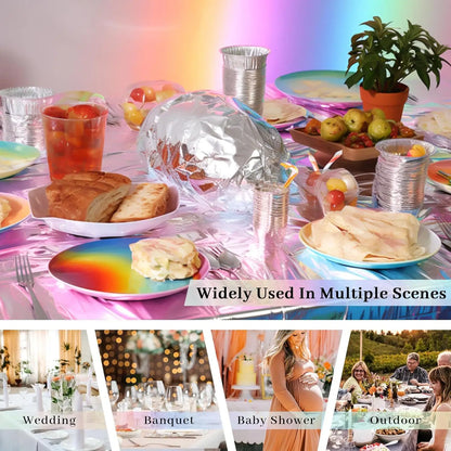 Table nappe anniversaire holographique brillante