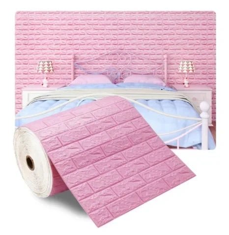 Papier Peint Autocollant 3D en Brique Souple 70cm x 2m, Rouleau Adhésif décoration Maison