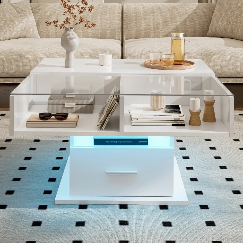 Table basse multifonctionnelle avec éclairage LED