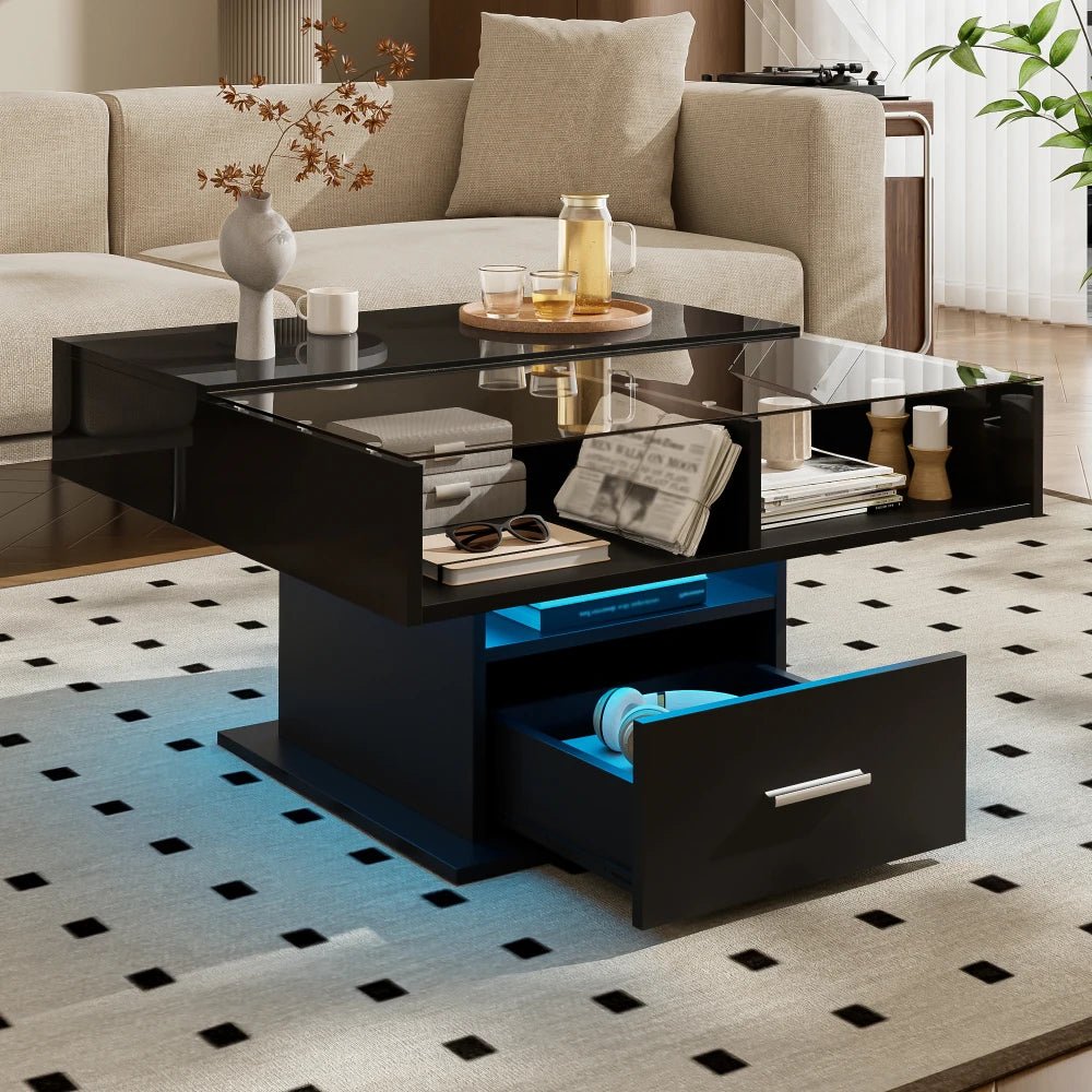 Table basse multifonctionnelle avec éclairage LED