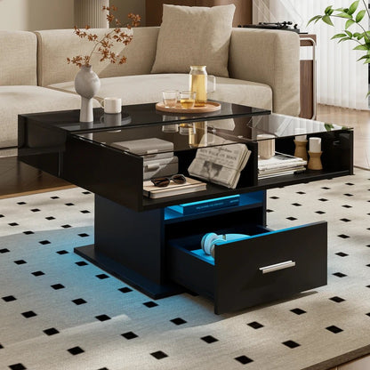 Table basse multifonctionnelle avec éclairage LED