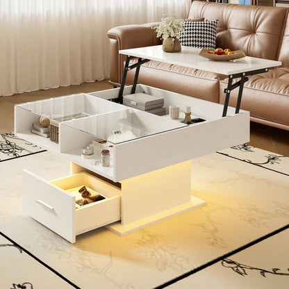 Table basse multifonctionnelle avec éclairage LED
