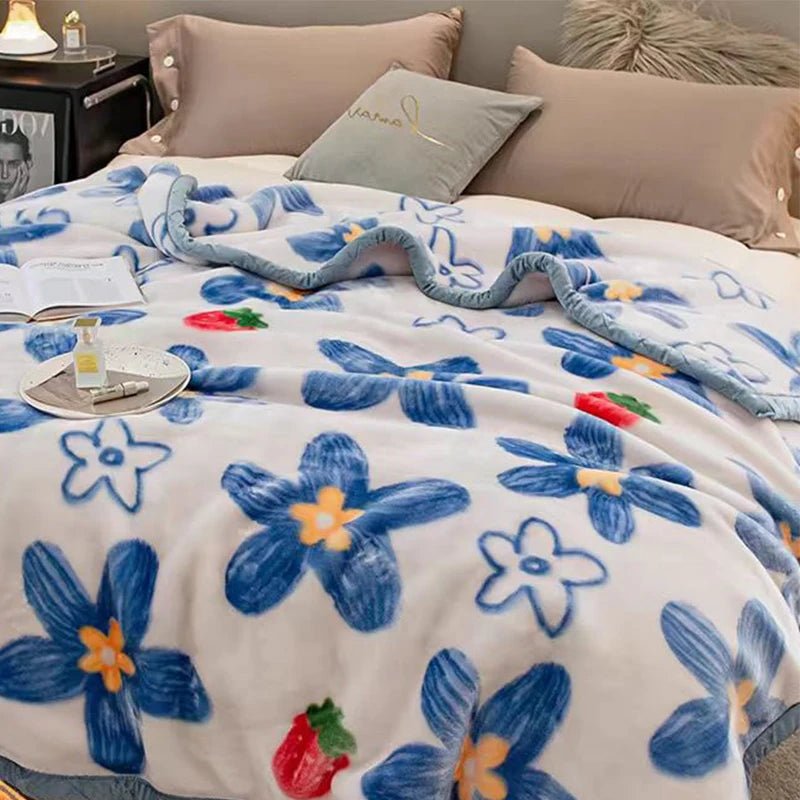 Couverture en vison double couche pour lit