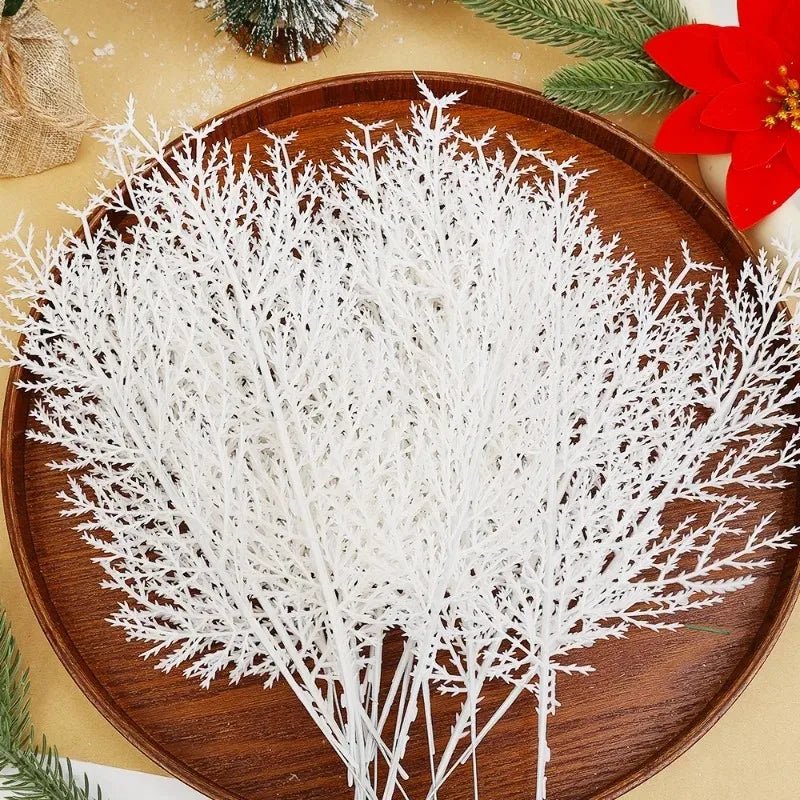Aiguilles de Pin Blanches Artificielles pour Décoration Noël