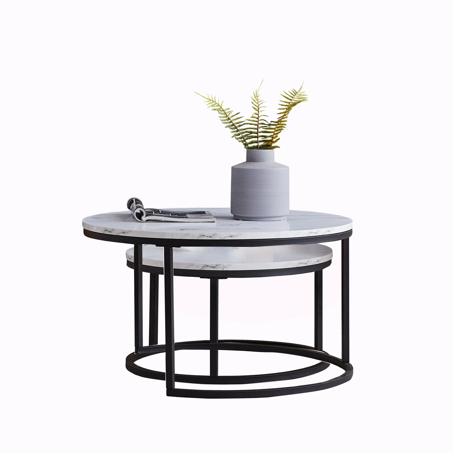 Anajqaqia Lot de deux tables basses rondes modernes, | MarbleDesign
