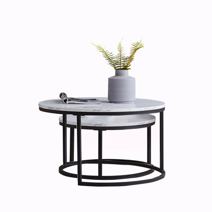 Anajqaqia Lot de deux tables basses rondes modernes, | MarbleDesign