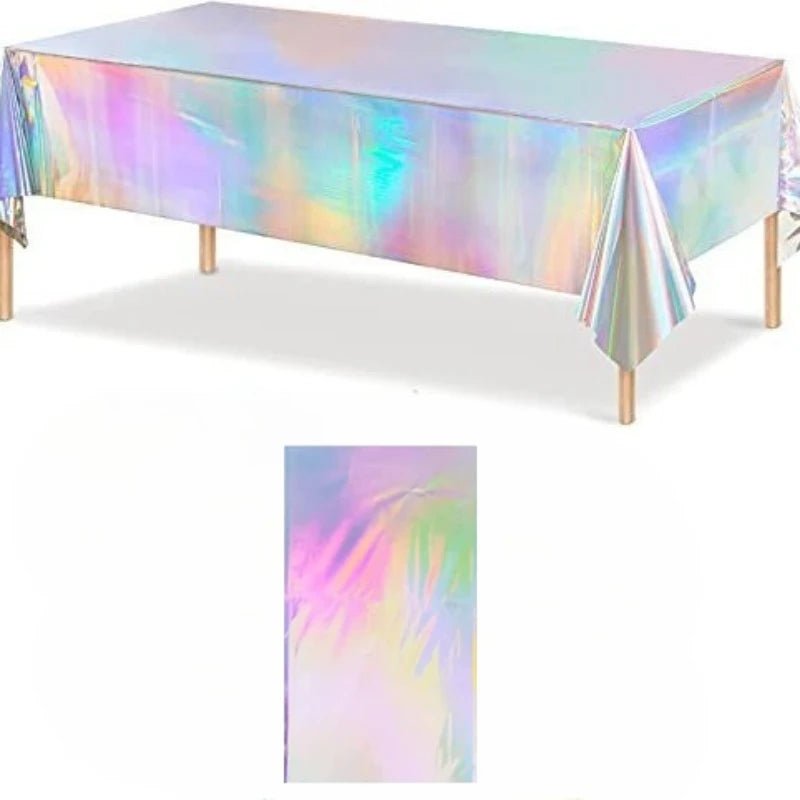 Table nappe anniversaire holographique brillante
