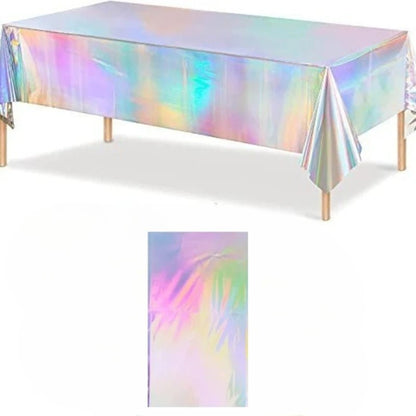 Table nappe anniversaire holographique brillante