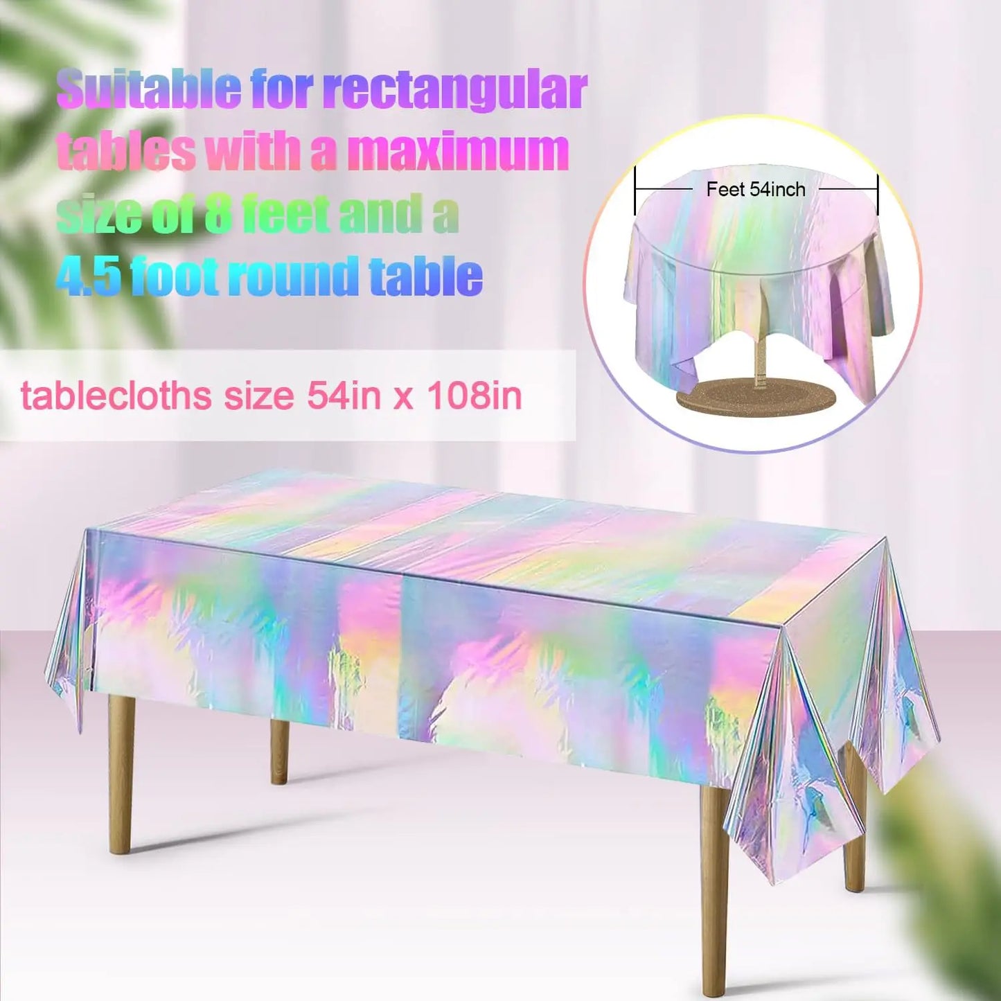 Table nappe anniversaire holographique brillante