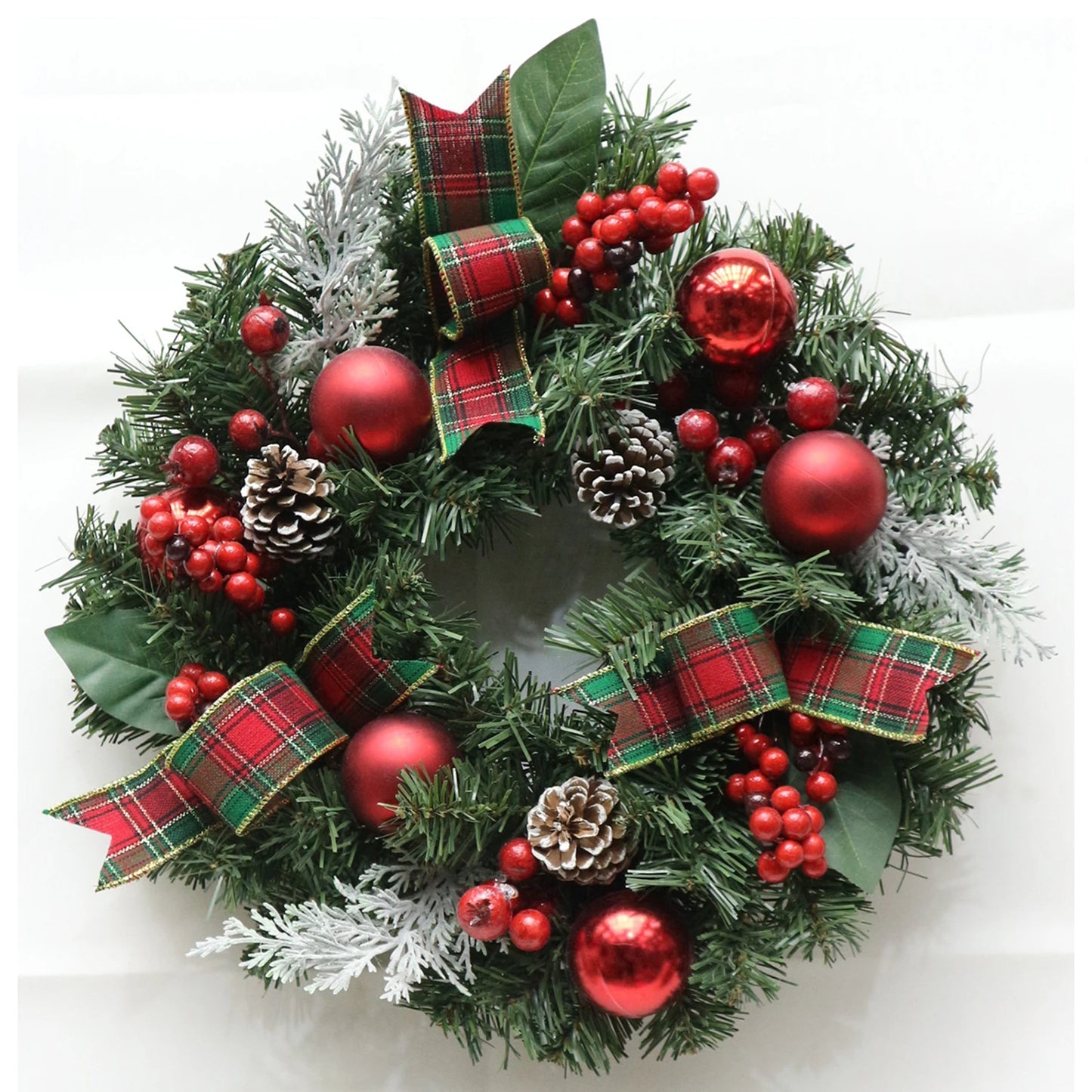 Couronne de Noël de 45 cm avec 15 lumières LED Guirlande