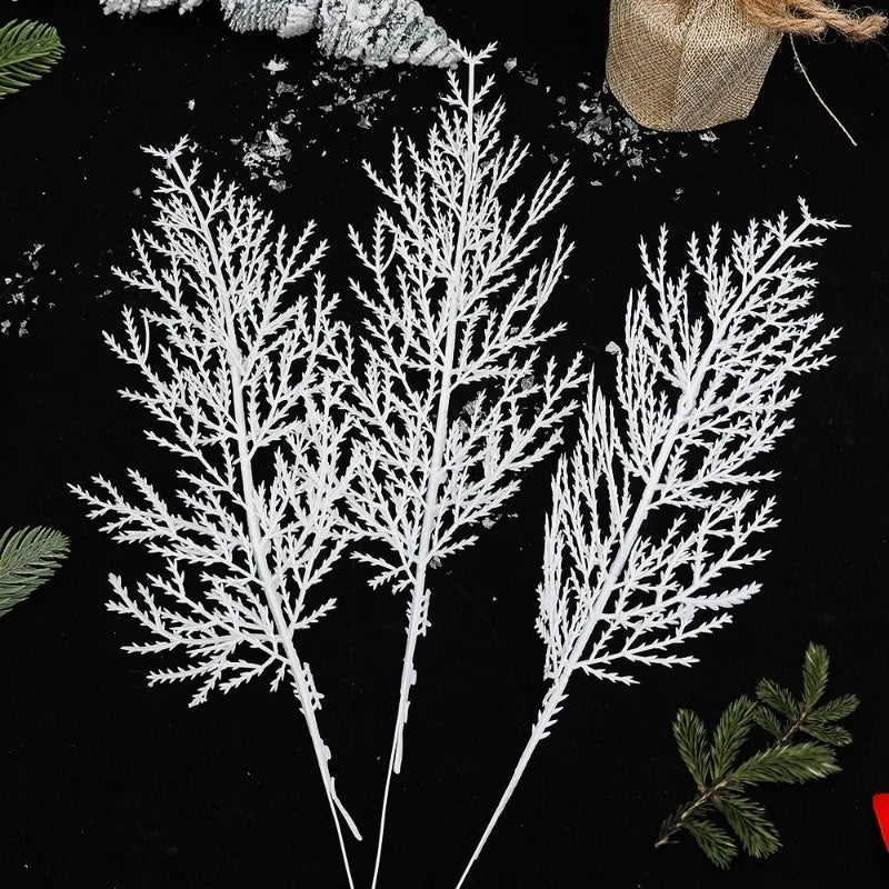 Aiguilles de Pin Blanches Artificielles pour Décoration Noël