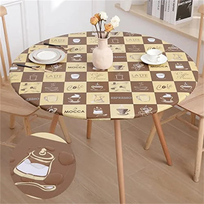 Nappe de Table Ronde Imperméable en Vinyle Olanly
