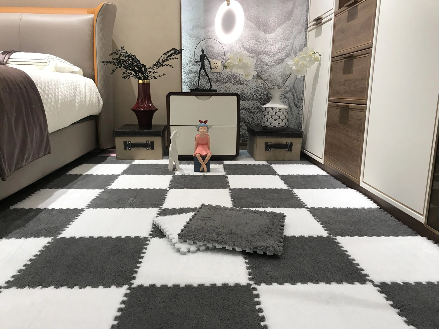 Polymère de jeu en peluche douce pour enfants, tapis de puzzle en mousse brûleur, jouets pour bébé, garder au chaud dans la chambre.