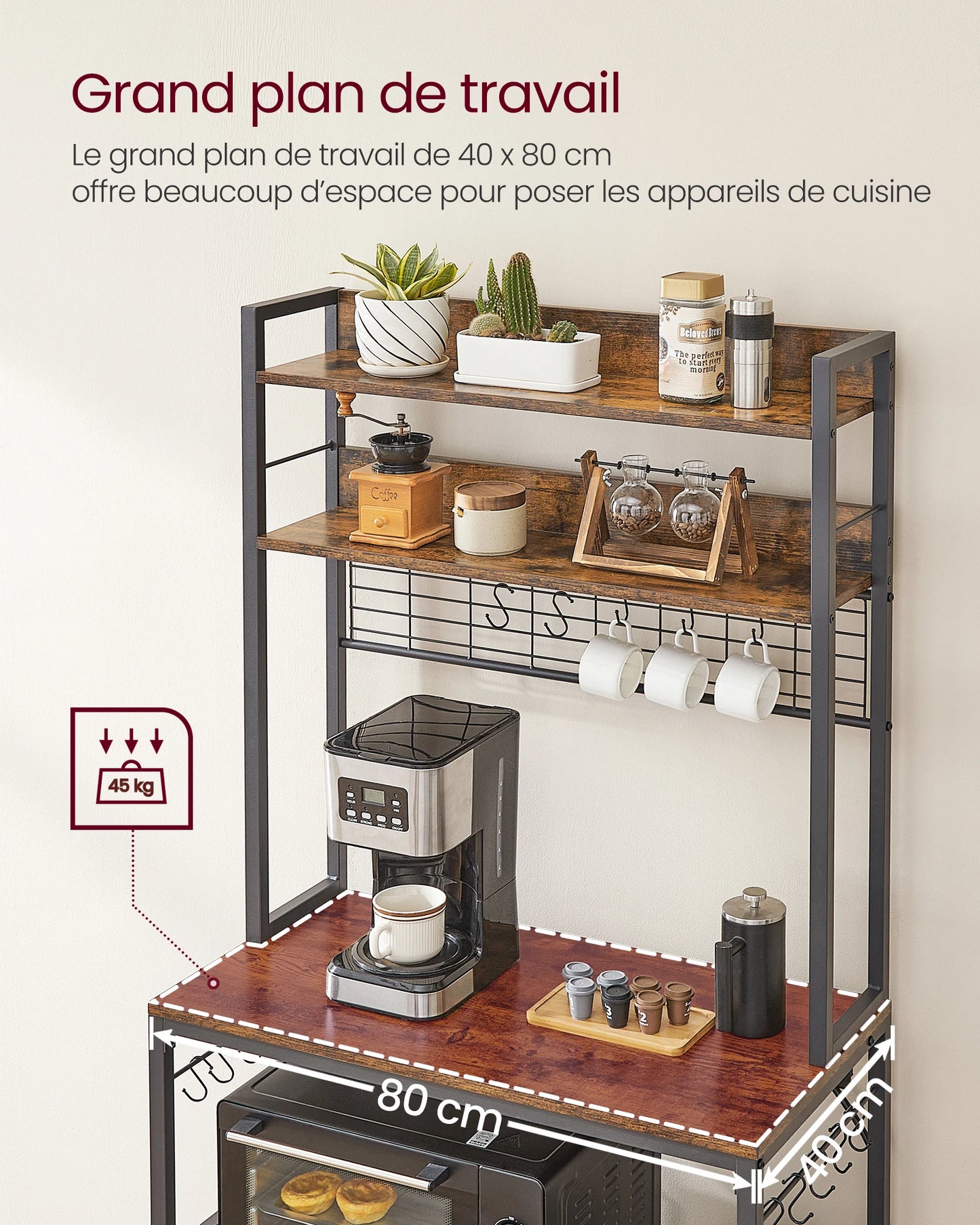 Étagère de Cuisine avec Multiprise,