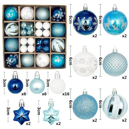 Boule de noël 3/6CM, 44 pièces, ornements de décoration d'arbre de noël