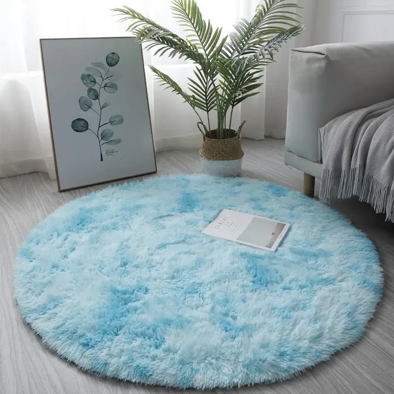 Tapis rond en peluche Super doux, blanc moelleux, pour Salon, décoration de maison,