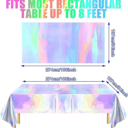 Table nappe anniversaire holographique brillante