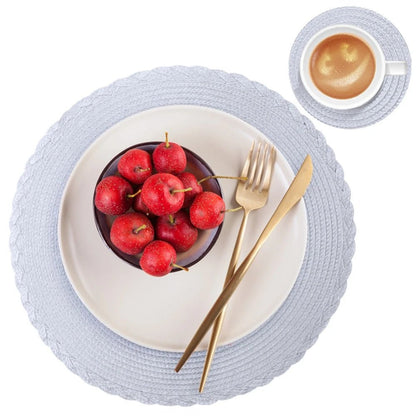 Ensemble de 6 sets de table ronds tressés