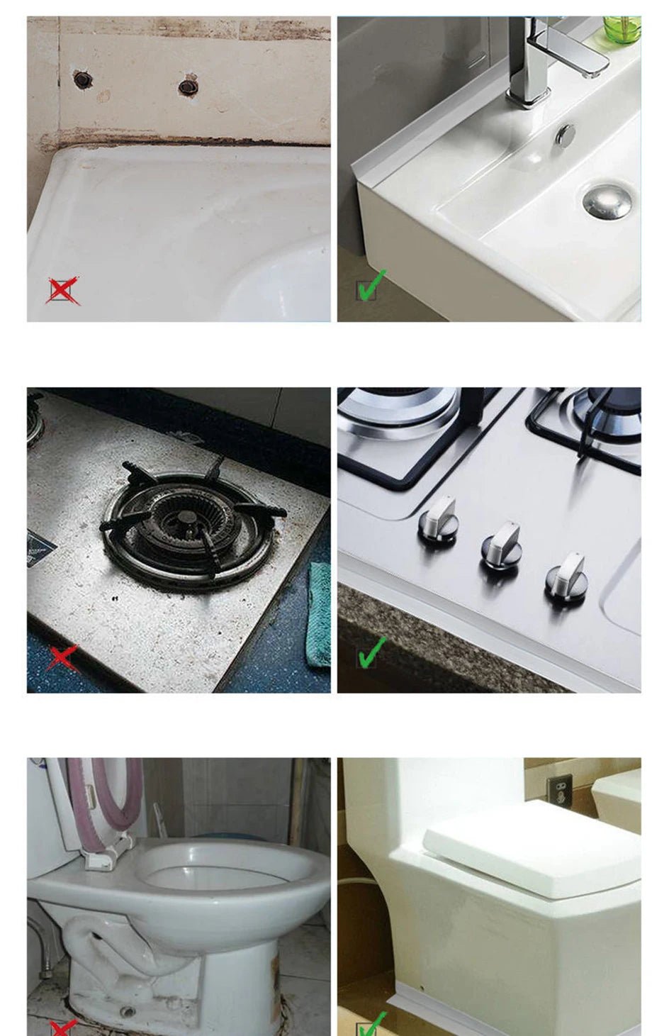 Bande de calfeutrage de bain auto-adhésive