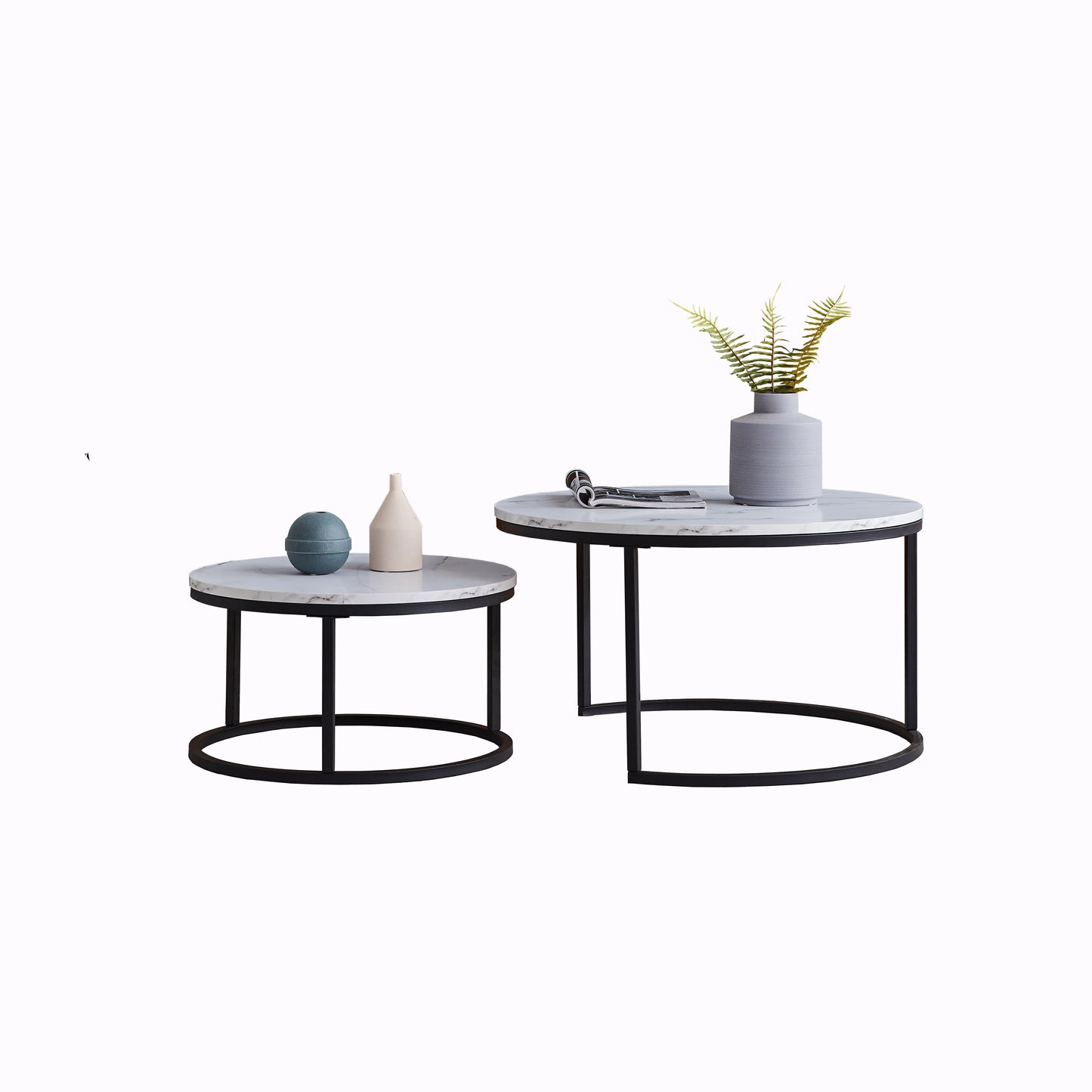 Anajqaqia Lot de deux tables basses rondes modernes, | MarbleDesign