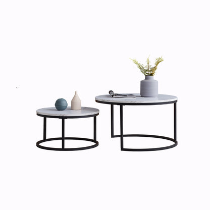 Anajqaqia Lot de deux tables basses rondes modernes, | MarbleDesign