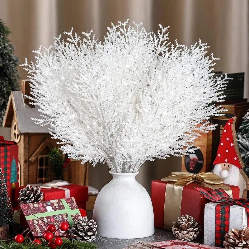 Aiguilles de Pin Blanches Artificielles pour Décoration Noël